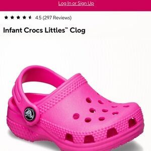 Vibrant Pink Crocs Littles Clog for Infants
